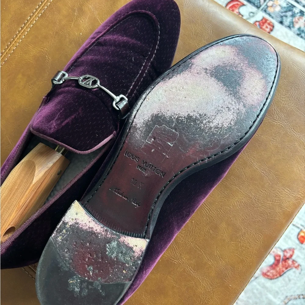 Louis Vuitton Velvet Loafers in Deep Purple - Picture 3 of 8
